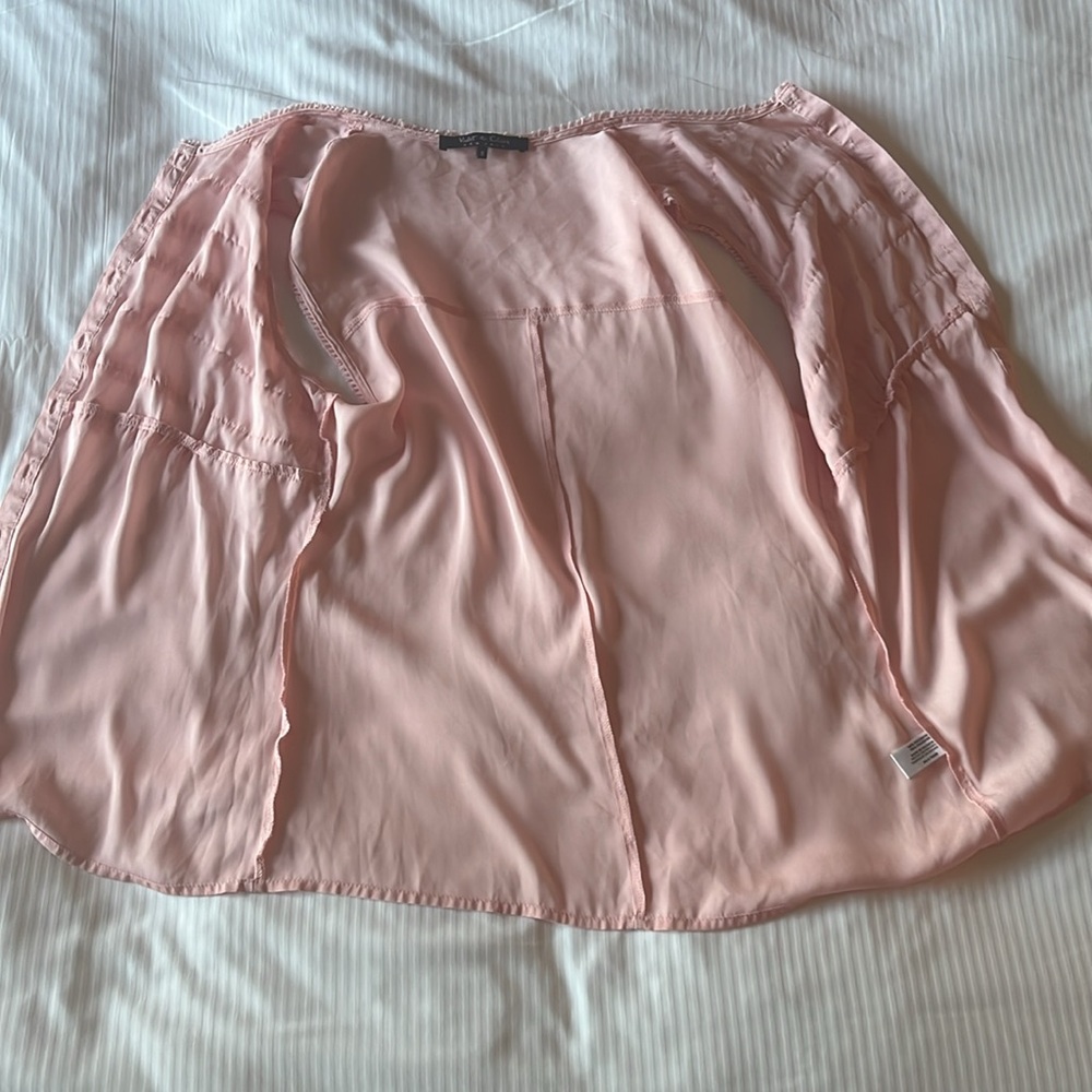 Velvet & Claire sheer blouse tiny ruffles coquette pink small - Picture 6 of 9